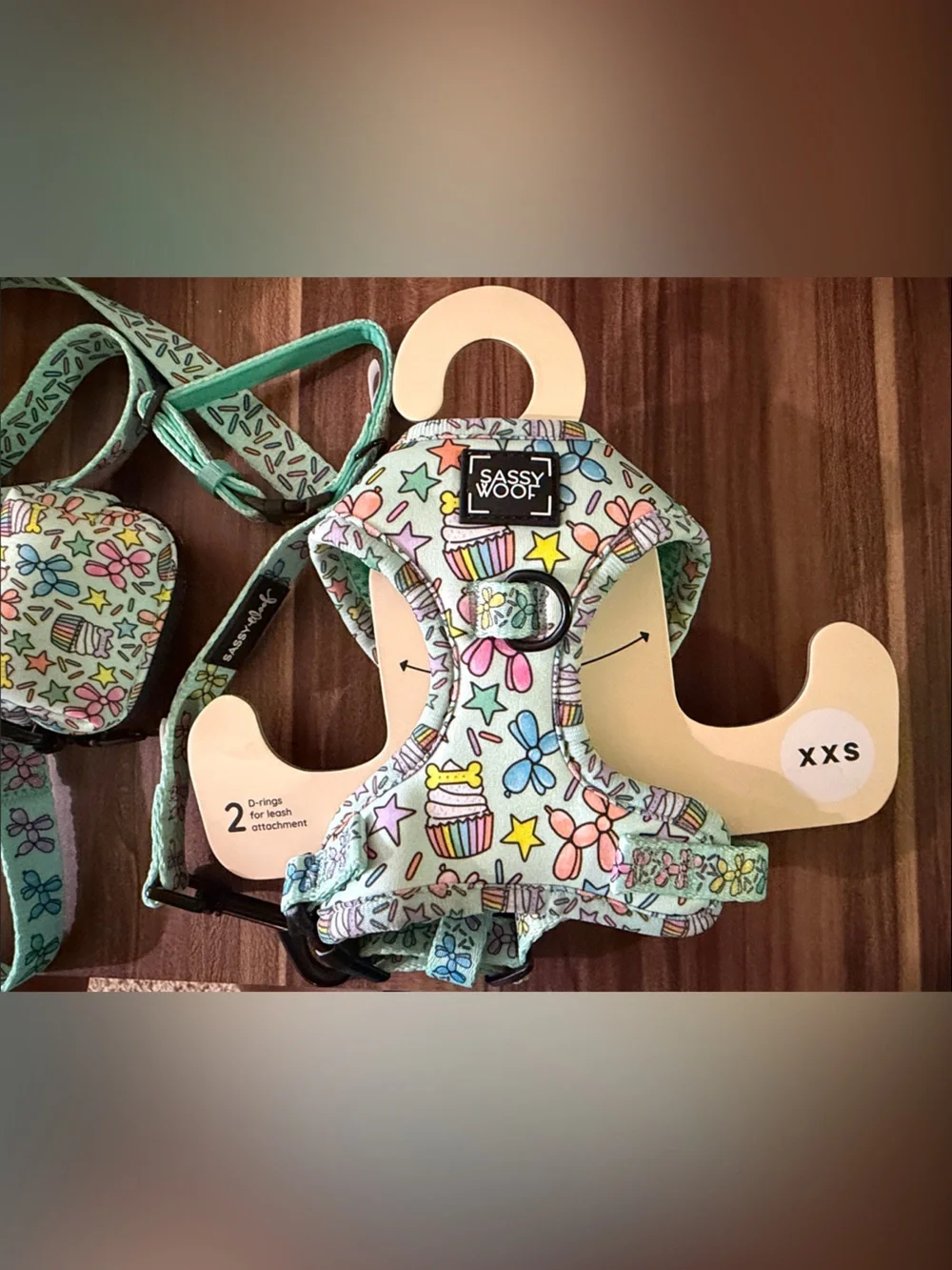 Pup Pup Hooray Sassy Woof Dog Harness & Leash Set with collar and poop bag